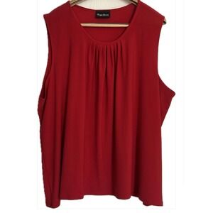 Maggie Barnes Womens Stretch Polyester Red Tank Top Plus Size 22W